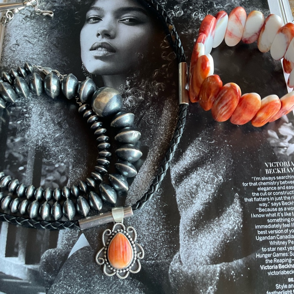 Elegant Native AMERICAN Made SPINY OYSTER pendant - Picture 7 of 7